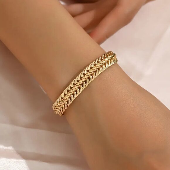 14K Gold Womens Chain Link Style Bracelet Ladies New 14 K Silver Jewelry 8.5